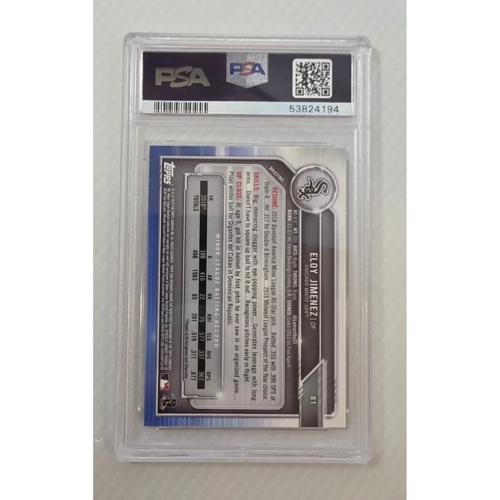 Bowman Chrome Eloy Jimenez Rookie Card PSA 10 Multi Excellent #81